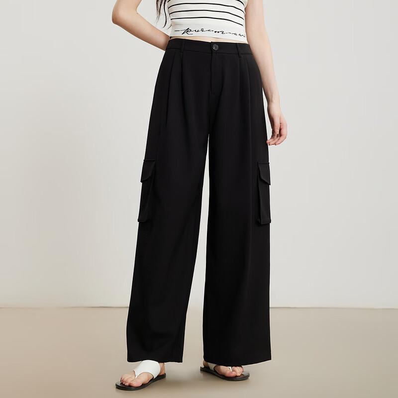 Gejin Women's Slim Wide-Leg Casual Trousers