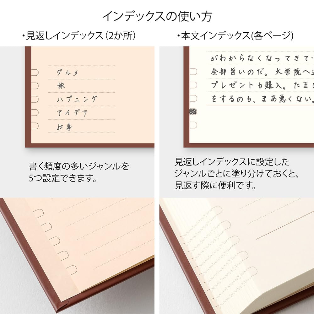 Midori One Page Per Western 12714006 Diary, Day, Style, Red,