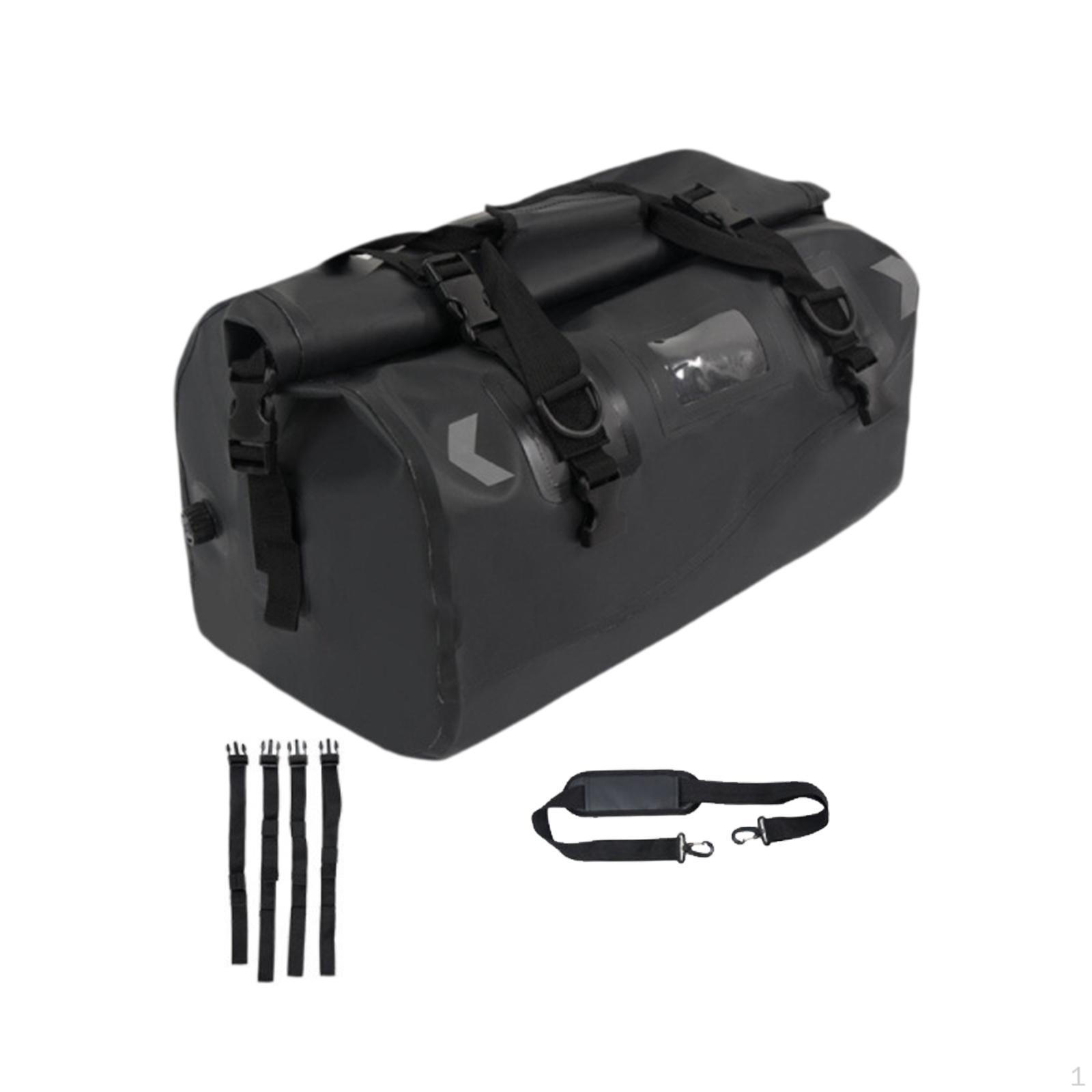 

Motorcycle Rear Bag for Travel with Straps - Waterproof Storage Solution Black 66L