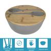 Saladier de 3340 ml avec couvercle, fourchette, cuillère, set de service à salade écologique en grande fibre de bambou pour la cuisine maison, bol mélangeur léger pour salade, fruits, pâtes