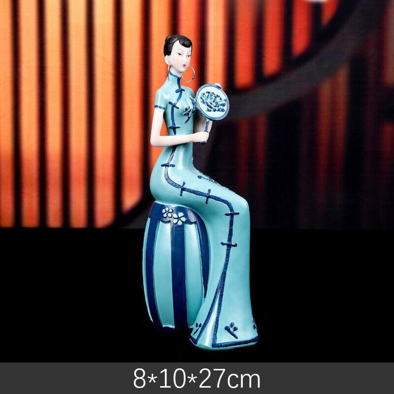 1pc Elegant Lady Figures Chinese Style Ceramic Figurine Home Ornaments Decor Woman Figurine Craft Tabletop Gifts New