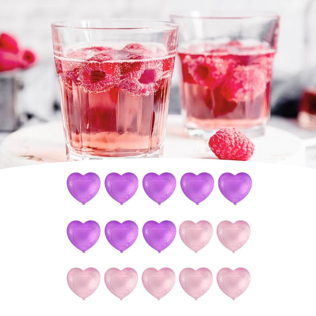 15PCS Reusable Cute Cartoon Heart Shaped Refreezable Washable Plastic S for Making Cold Drink