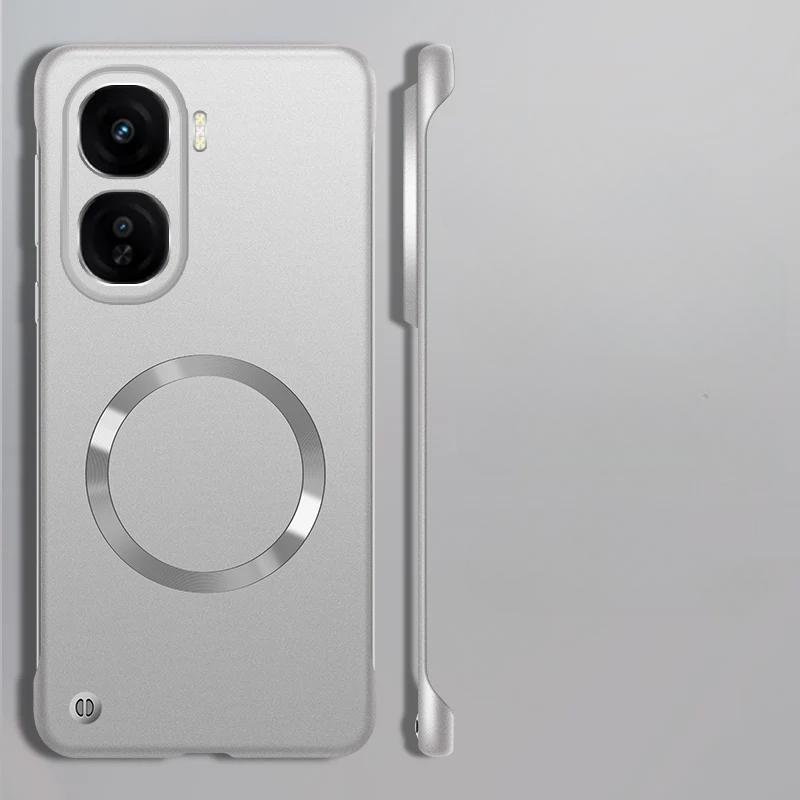 

Для Magsafe Frameless Hard Phone Case для VIVO IQOO Neo 10 Metallic Paint Hard PC Магнитная задняя крышка для IQOO Neo 10 Pro Capa Wireless Charger Cover VIVO IQOO Neo 10Pro серебряный