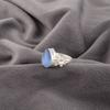 Dark Blue Cat's Eye Gemstone 925 Stamped Silver Jewelry Handmade Pear Shape Ring RR-59-40