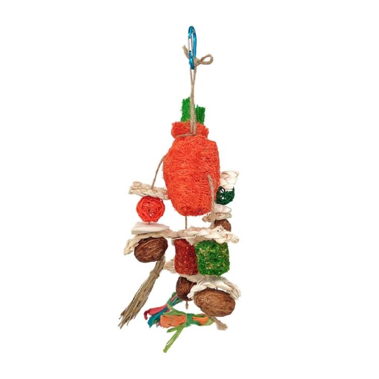 

Small Animal Toy Loofah Straw Corncob Pet Grinding Teeth Toy Hanging Beads 1