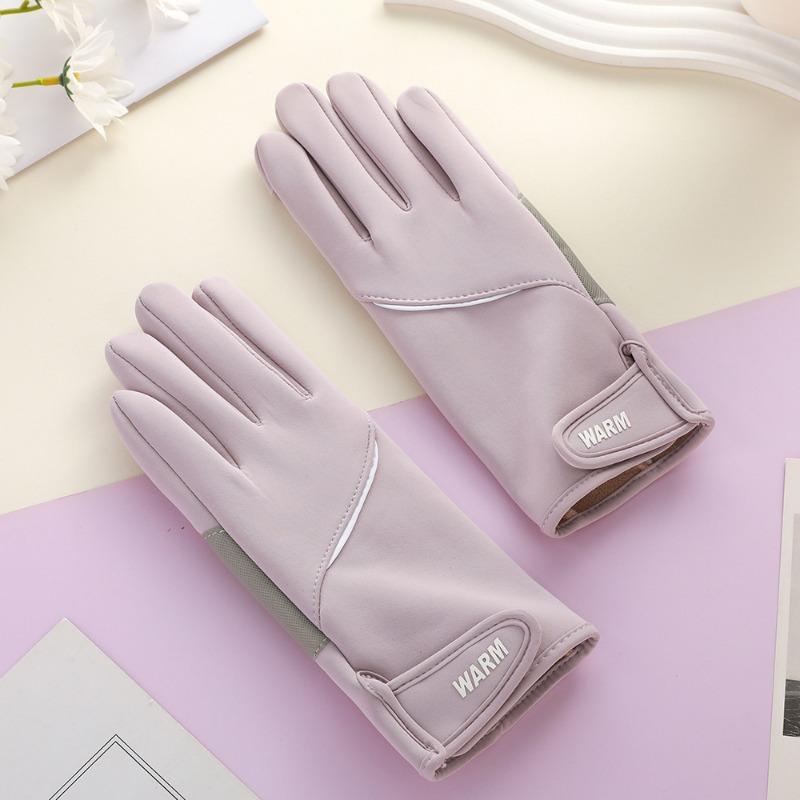 Warm gloves for women, warm in autumn and winter, cold-proof riding, windproof and waterproof driving, winter outdoor velvet gloves