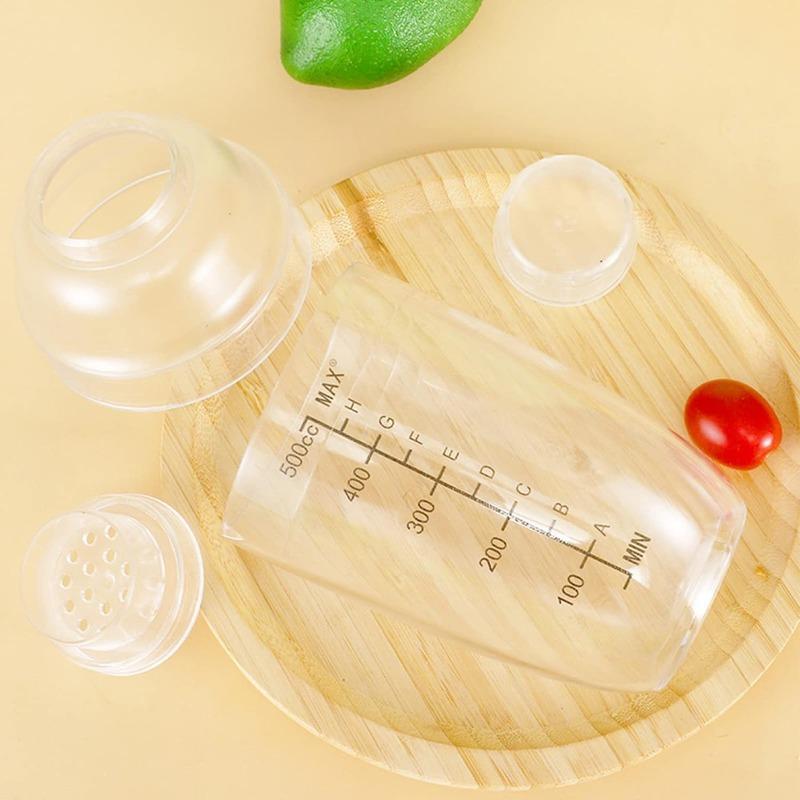 500/700ML Plastic Cocktail Shaker with Scale Transparent Shake Cups Wine Barware Drink Mixer Shakers Bottles Home Bar Utensils