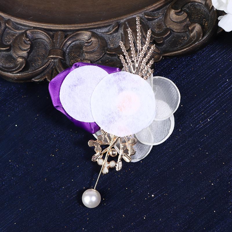 Seidenrosen-Anstecknadeln für Herren, Hochzeits-Bräutigam-Anstecker, Anzug-Corsage, Geschenk, Elegante Party-Abschlussball-Dekoration