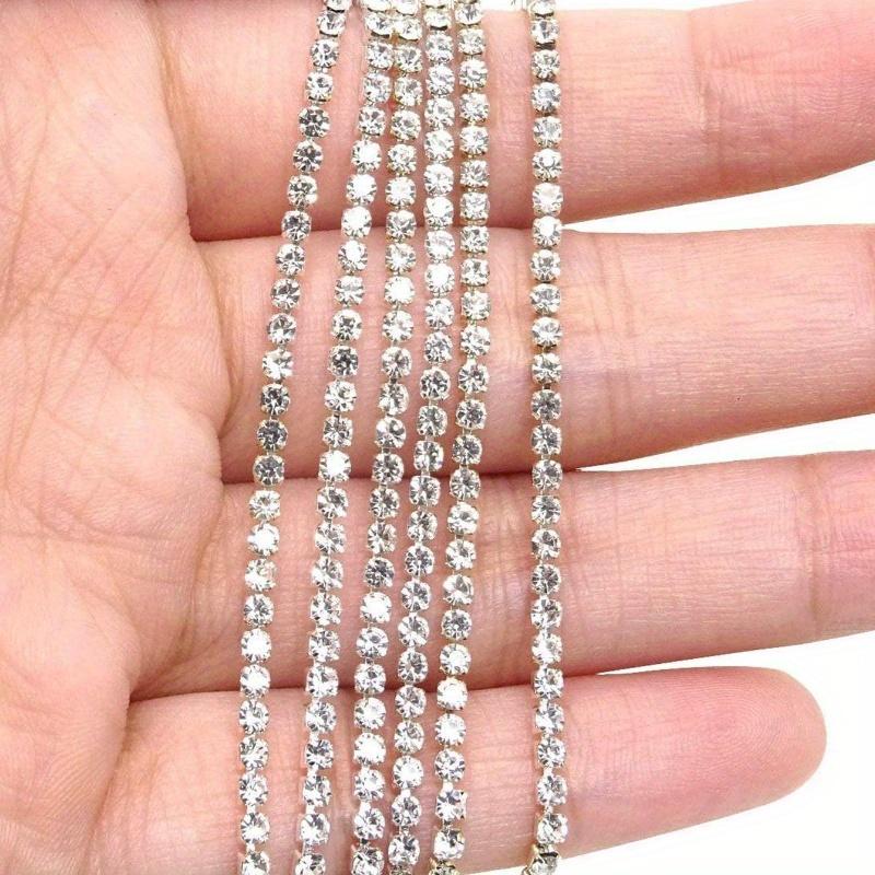 1 rulle Klo Strass Kristall Tofs Gör-det-själv Kläder Örhänge Tillbehör Pärlor Diamant Strass Kedja