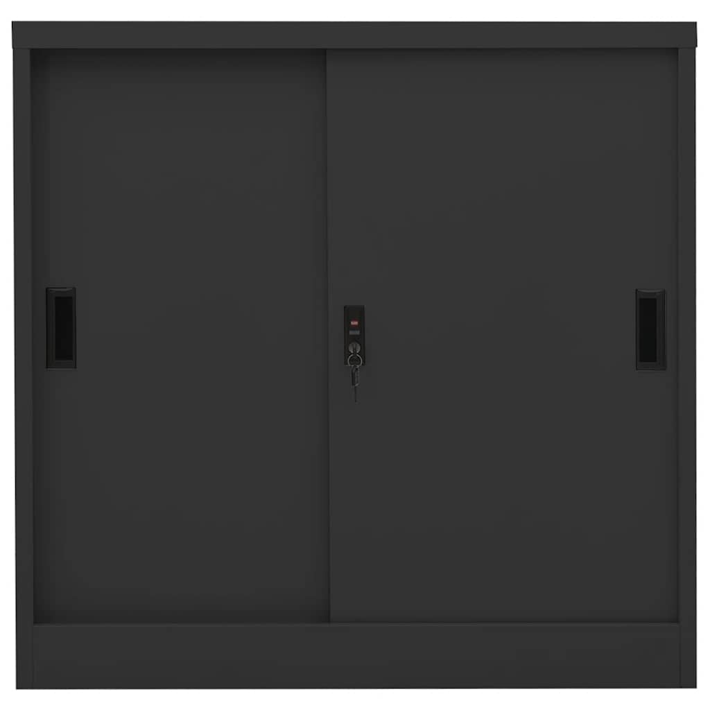 Vidaxl Szafka Biurowa Z Przesuwnymi Drzwiami, Antracytowa, 90X40X90 Cm