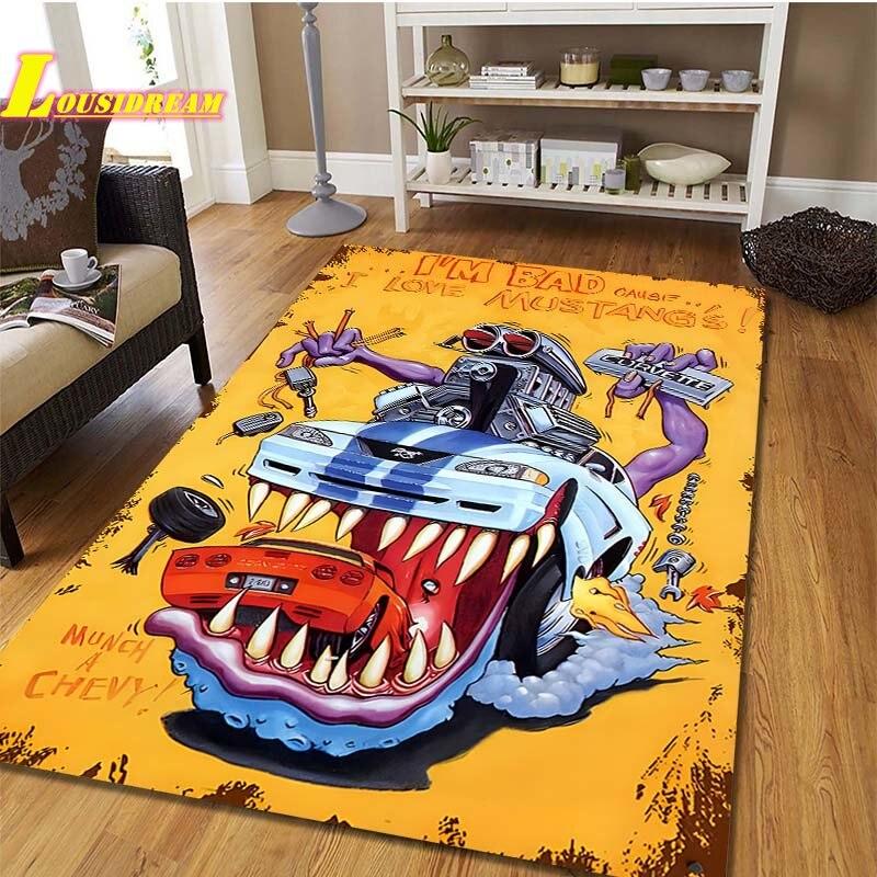 Alfombra Rat Funk Alfombra de Juego para Niños Alfombra para Gatear Alfombra para Sala de Estar Dormitorio Alfombra para Cocina Baño Balcón Alfombra Antideslizante Accesorios de Fotografía