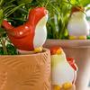 4 Pcs Bird Shaped Self-Watering Spikes Terracotta Clay Plant Watering Globes Planter Pot Insert Automatic Waterer for Garden Balcony