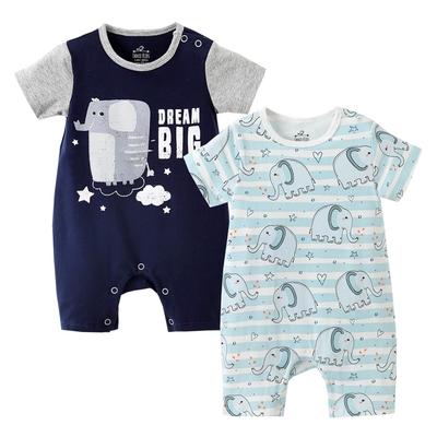 Baby Nest Baby Short Newborn Baby Baby Set of Months Clothes, Boys' Coveralls, Rompers, Summer, Sleeves, Clothes, Clothes, Shower, 2, Elephant, 80,