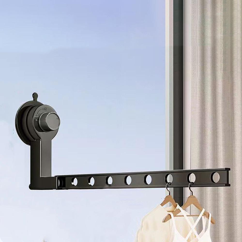 

Сушилка для одежды на присосках без сверления, настенная выдвижная сушилка для белья, для помещений чёрный