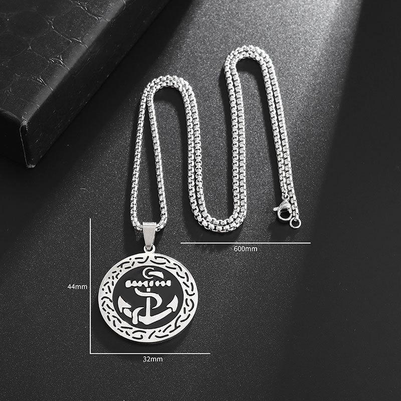 

Модное ожерелье Ретро Персонализированный Трендовый Универсальный Кулон Мужское Ожерелье из Нержавеющей Стали с Узором Якоря Лодки