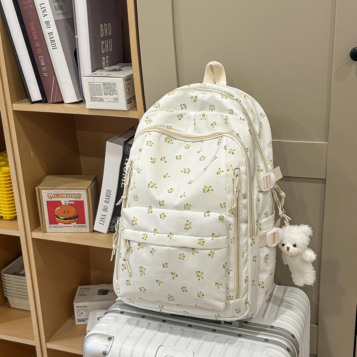 

Cartoon Printed Backpack for Women, Fresh Student Backpack, Instagram Niche Large Capacity Backpack