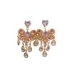 Silver Needle Zircon Teardrop Tassel Earrings: Elegant, High-End Sweet Design, Exquisite Fashion Jewelry.