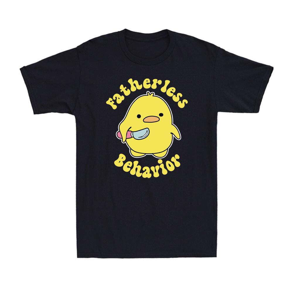 

Fatherless Behavior Funny Duck With Knife Gangland Meme Vintage Men s T-Shirt Unisex T-Shirt XL
