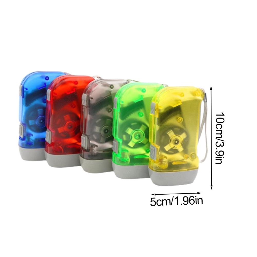 5Pcs Hand Pressing Dynamo Crank Power Wind Up Flashlight Mini Self Generating Torch LED Camping Lamp Light for Outdoor Home