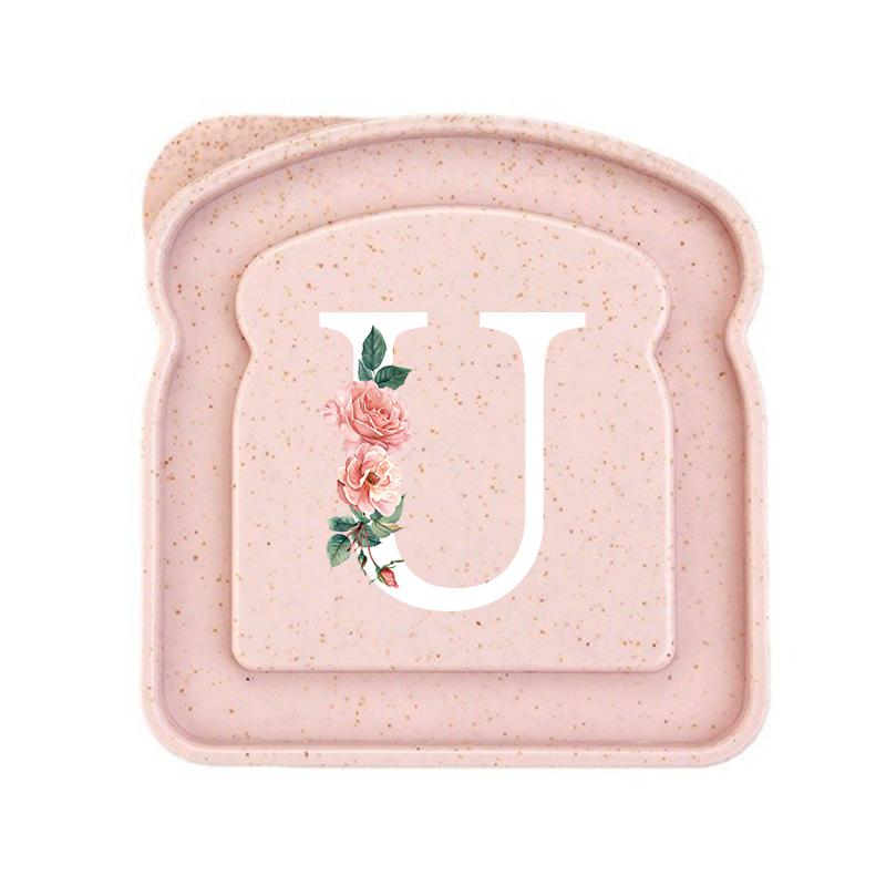 Initials Marked Toast Box Alphabet A-Z Reusable Sandwich Container Box Food Container Sealable Container Small Container