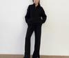 Women's Cotton Sweatsuit Set Zip-Up Fleece Lined Loose Fit Tracksuit 2 Piece Casual Outfit