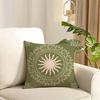 Bohemia Green Cushion Cover Reversible Plush Pillow Cover Soft Fluffy Home Decor for Sofa Bedroom