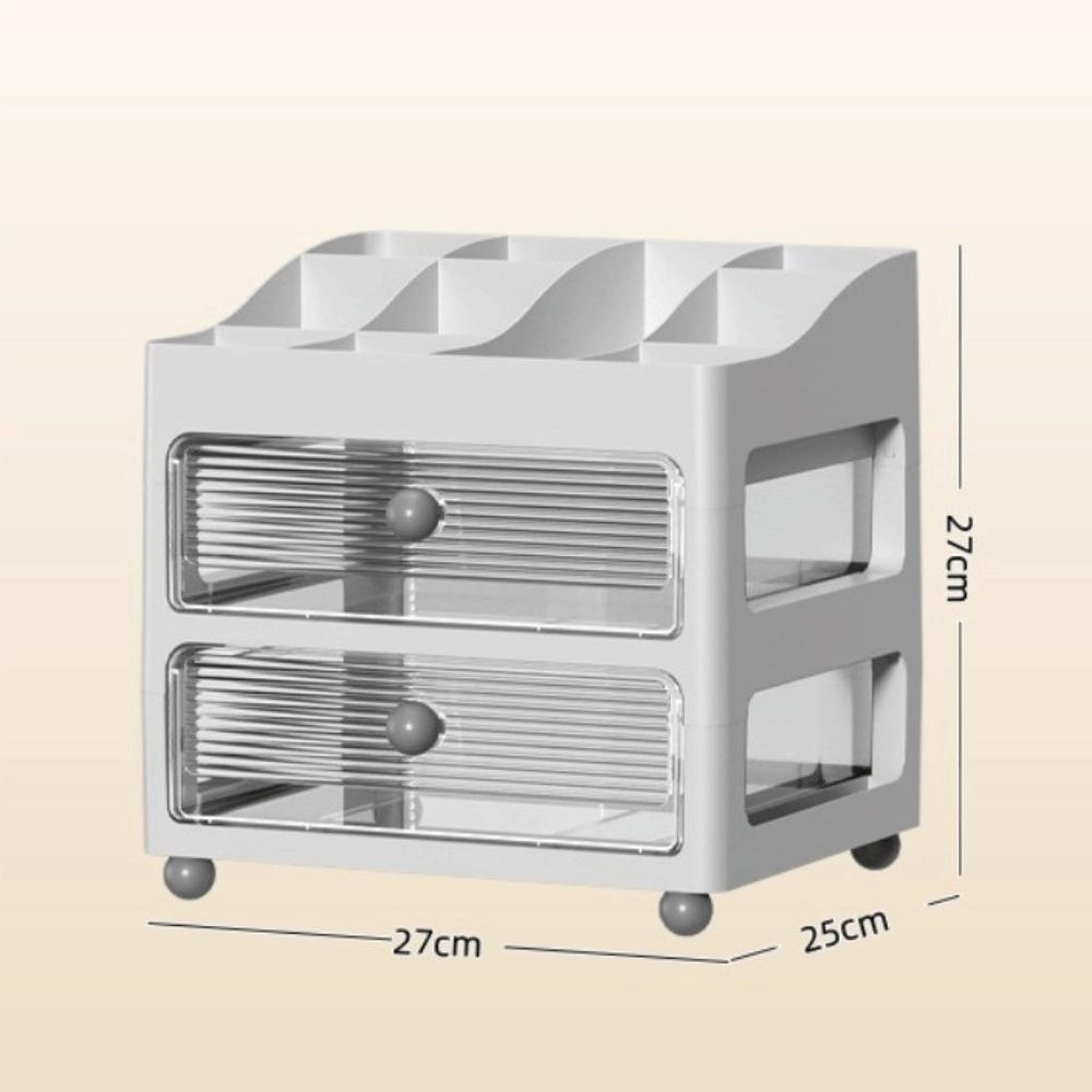 Mehrschichtige Aufbewahrungsbox aus Kunststoff Große Kapazität Schreibtisch-Organizer-Box Zuhause