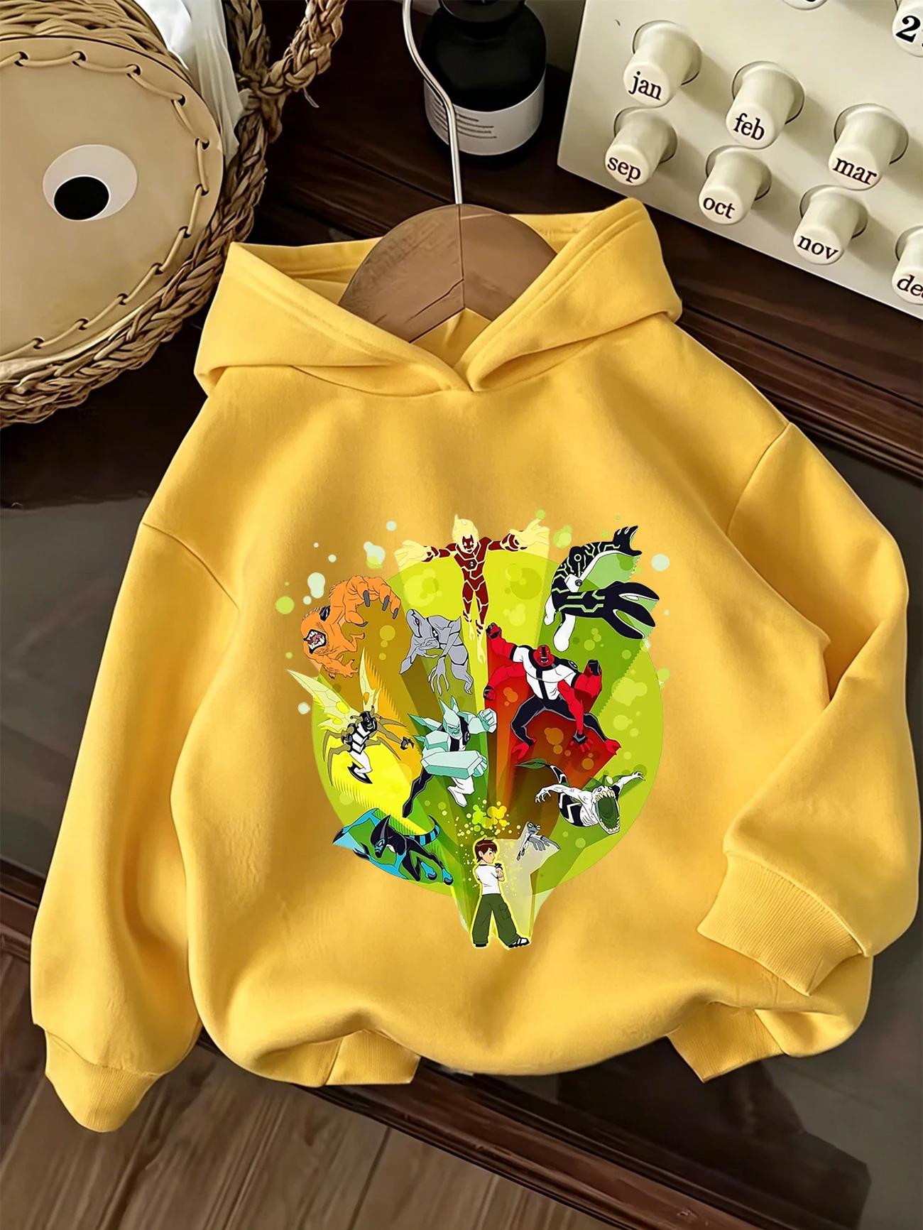 Frankenstrike Ben 10 Hooded Top For Kids Summer Cute Crewneck Casual 3-14 Years 100
