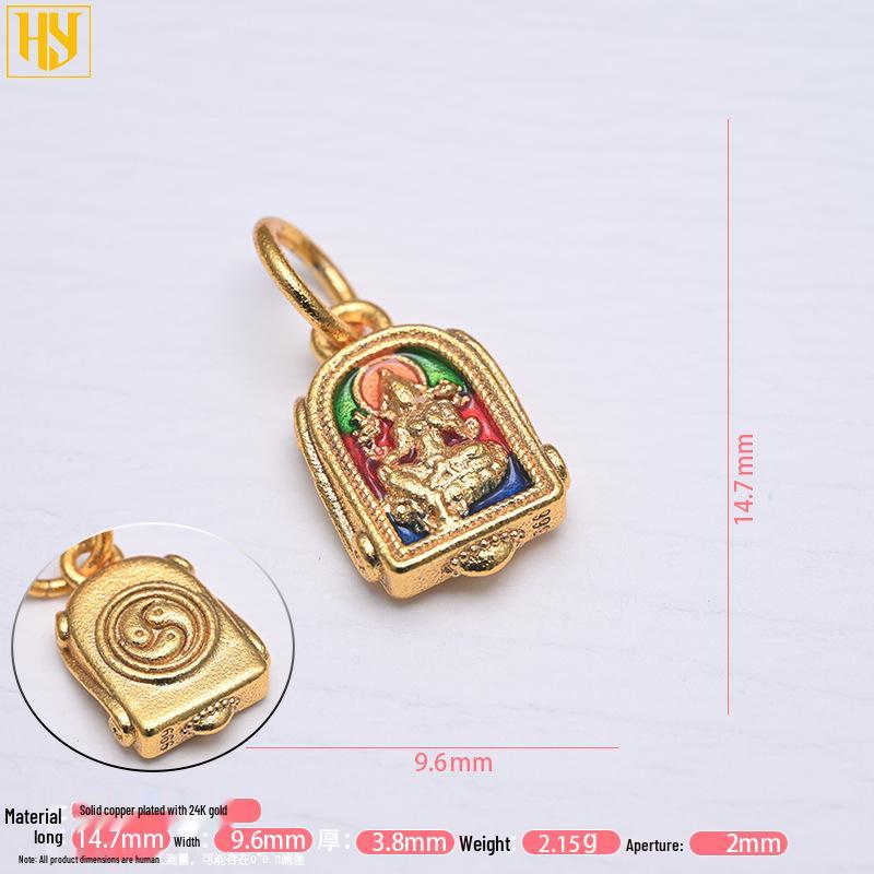 

Позолочена Мідна Сприятлива Табличка-Підвіска для Багатства, Удачі, Миру та Статків - Шарм для Саморобних Прикрас