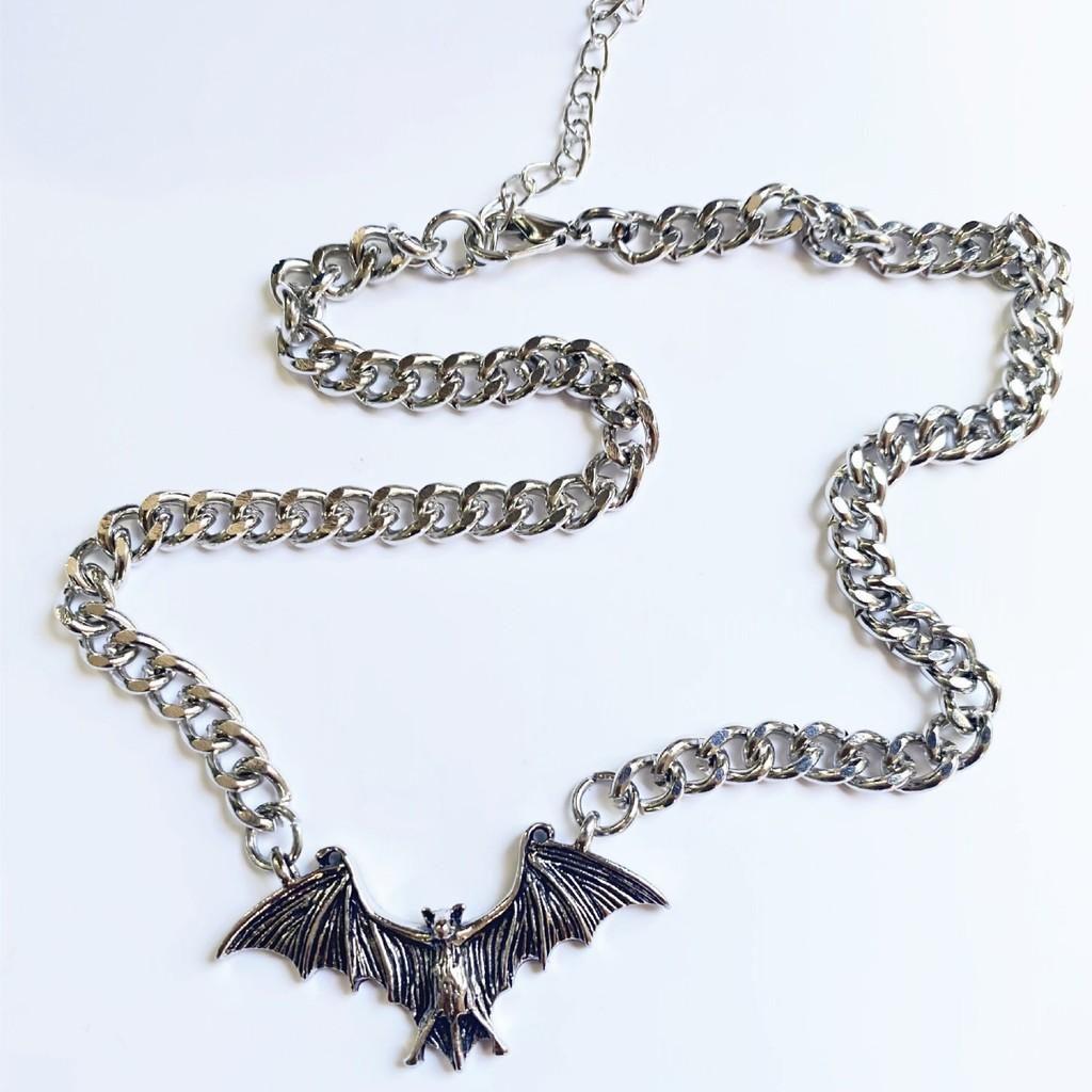 Bat Pendant Necklace With Alloy Material For Gothic Jewelry Enthusiasts