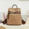 Contrast Backpack Women's Soft Leather Outdoor Travel Backpack