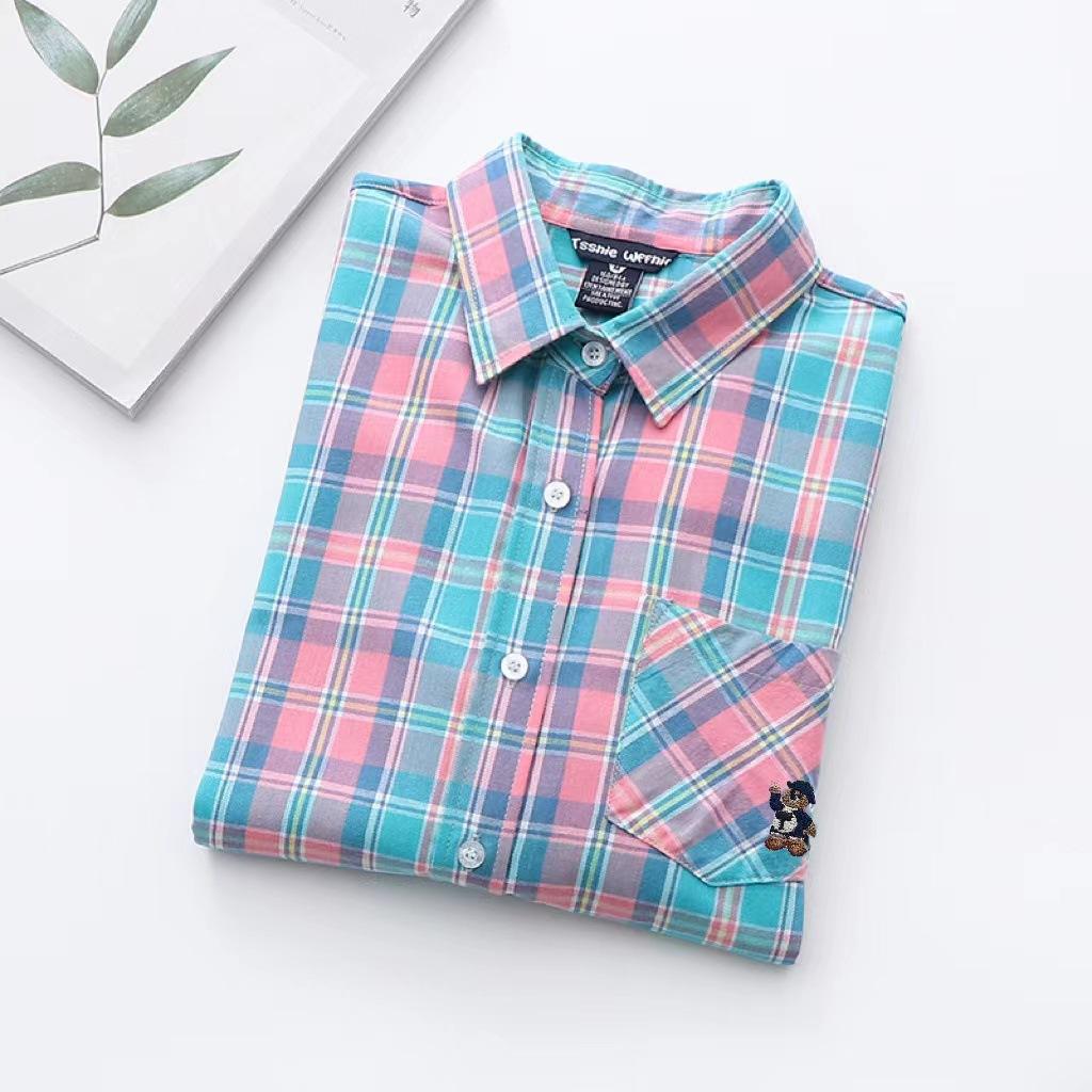 Karopullover Damen Frühling und Herbst Neu Koreanische Version Locker Langarm Retro Hongkong-Stil Ausländischer Stil Studenten Unterhemd
