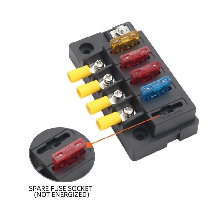 Car 4 Way Circuit StandardATO ATC Blade Fuses Box Block Holder 32V with Cover