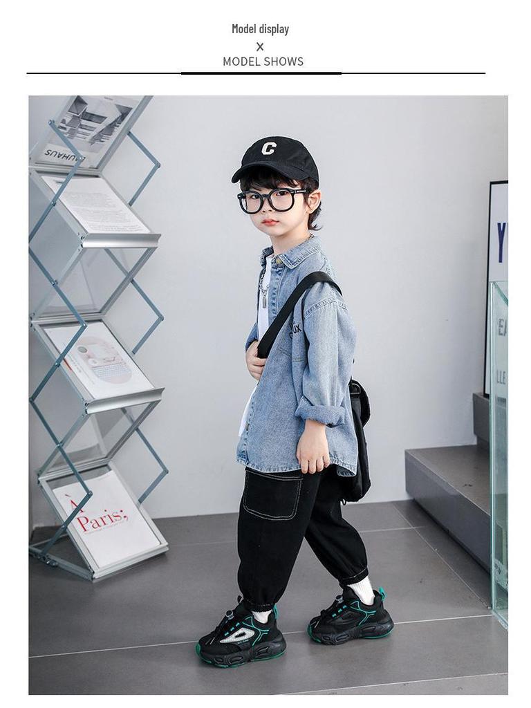 2025 Jungen Leder Atmungsaktiv Rutschfest Weiche Sohle Sneaker für Frühling und Herbst