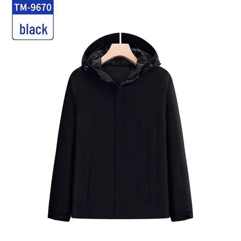 Custom Embroidered Hooded Windbreaker - Solid Color Auto Repair Travel Jacket