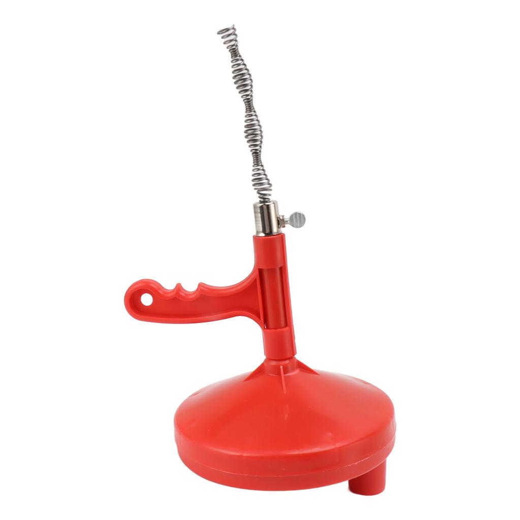 Plumbing Snake Flexible Labor Saving Anti Slip Handle Carbon Steel Drain Clog Remover for Kitchen Sink Red