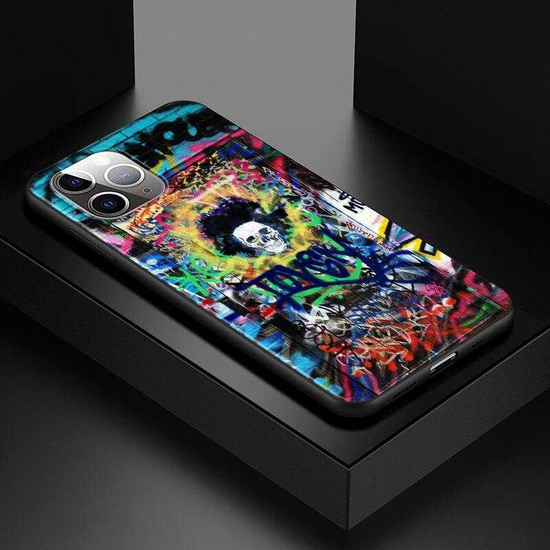 Мягкий черный чехол для телефона Jean Michel Basquiat Art Graffiti для Apple iPhone 13 12 11 SE XS XR X 7 8 6 5 S mini Plus Pro MAX 2020 iphone Xs африканских фиолетовый