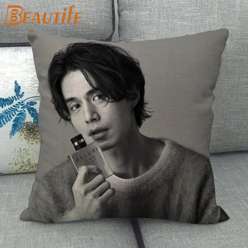Custom Lee Dong Wook KPOP Pillowcase Wedding Decorative Cotton Linen Pillow Case For Home Pillow Cover 45X45cm One Side