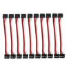 10-Piece RC Servo Extension Cord, 3-Pin Male-Male JR Plug Servo Cable for Futaba JR Receivers (10cm)