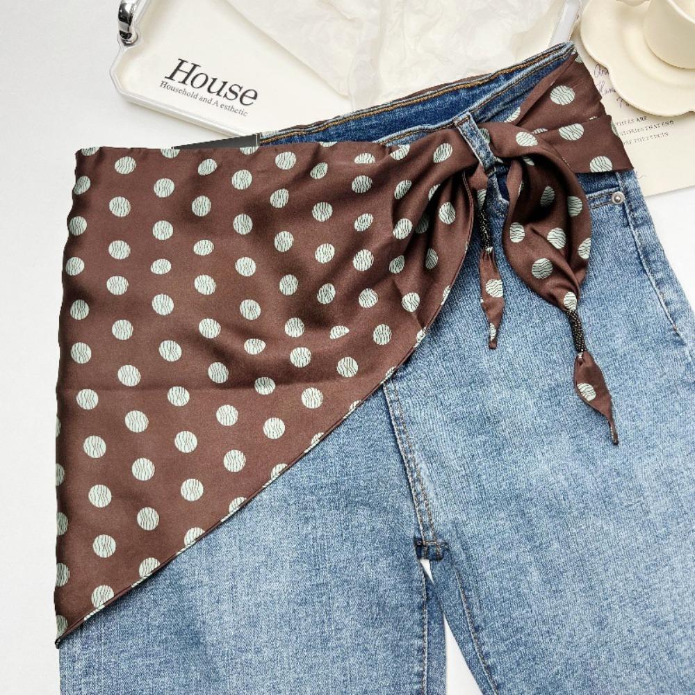 Versatile Accessory Cashew Floral Silk Scarf Imitation Silk Women s Waist Scarf  Women s Fashion J