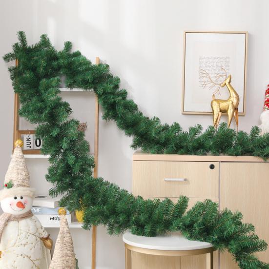 Christmas Norfolk Pine Garland Faux Pine Greenery Garland with Pine Cone Glitter Balls Red Berries for Mantel Staircase Holiday Decor