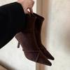 Stivaletti da Donna Vintage Moda Punta Sottile Tacco Alto Scarpe Festa Ballo Elastici Sottili Botas Para Mujer