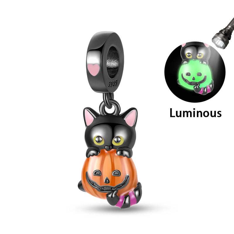 Original Copper Color Fashion Halloween Series Luminous Skull Elf Pumpkin Charms Beads Fit Qikaola Bracelets Diy Jewelry