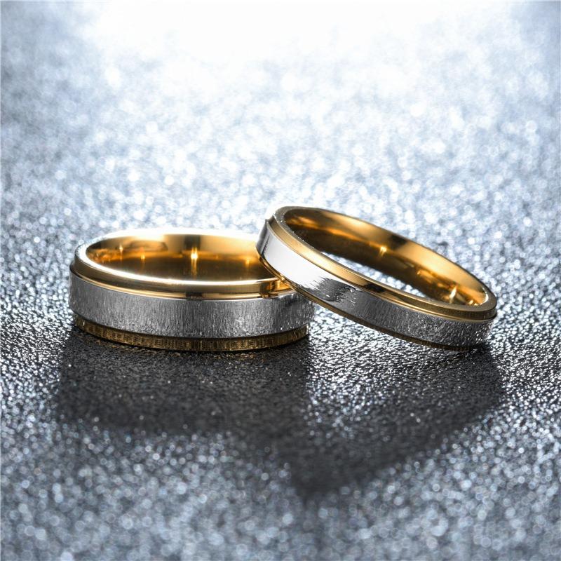Fashion Stainless Steel Wedding Ring Simple Design Couple Ring 4mm 6mm Width Band Ring for Women and Men Memorial Day Gift
