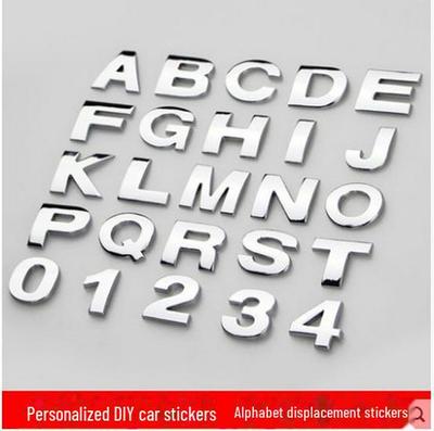 3D-Autoaufkleber: DIY Heckemblem, Autoverdrängung, Englische Buchstaben & Zahlen, Langlebiger Starker Klebstoff