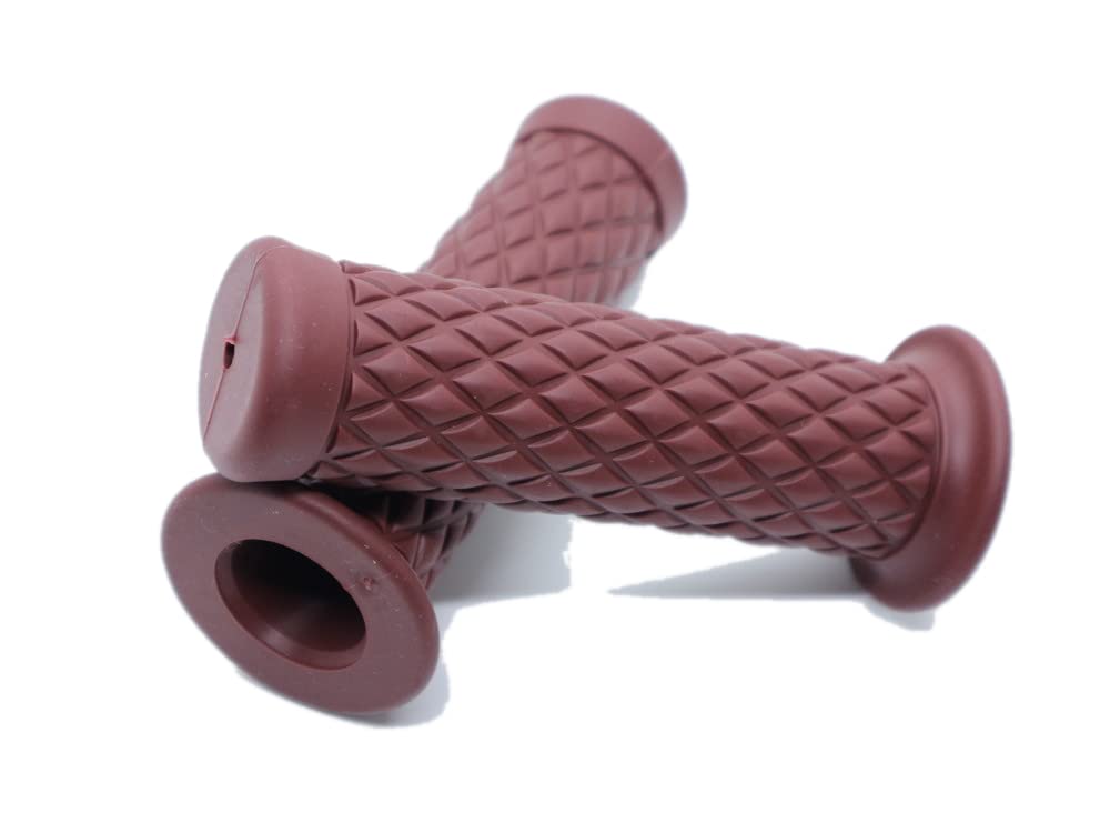 Beatus Diamond Pattern Bike Handle Grip 22.2mm Universal Grip Left non-penetrating коричневый
