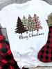 (Asian Size) Trend Cute 90s Merry Christmas Tee Top Festival   New Year Holiday Casual  Lady Short Sleeve Fashion Women Print Graphic T-shirts