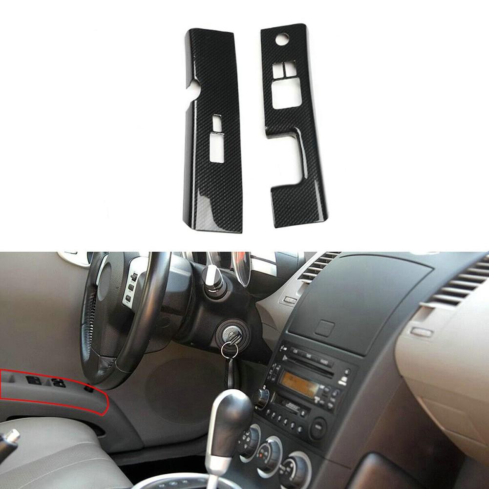 2 db üvegkapcsoló borító ABS autó belső szénszálas új stílus