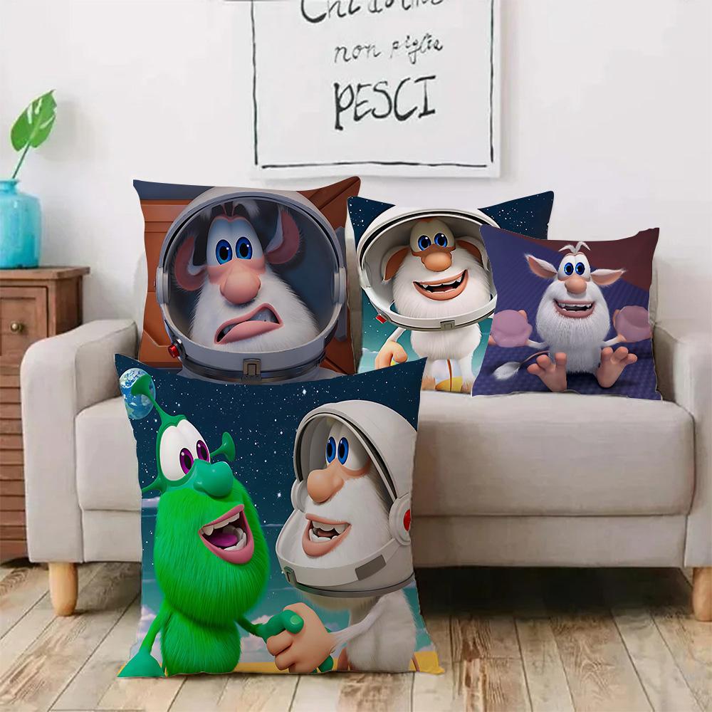 Cartoon B-Booba Funny Cute Pillow Covers Cartoon Sofa Decorative Home Double-Sided Printing Short Plush Cute Cushion Cover