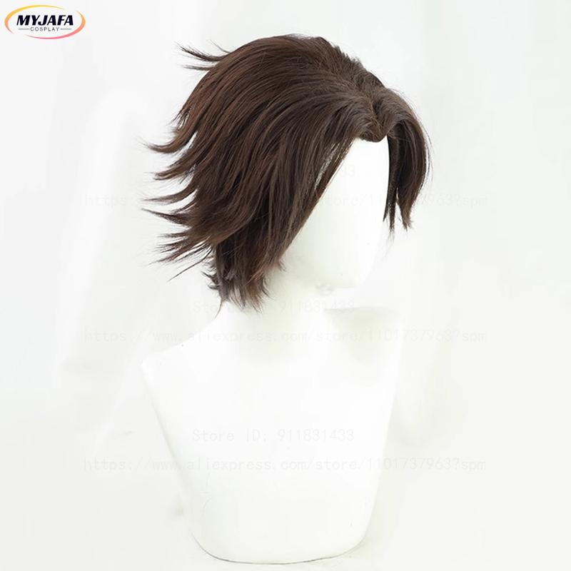 Arcane Viktor Cosplay Wig The Machine Herald Viktor Short Brown White Heat Resistant Synthetic Hair Anime Wigs Long Version